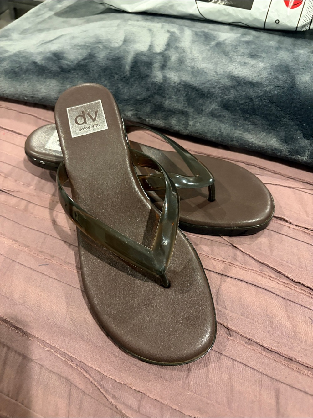 DV by Dolce Vita Brown Jelly Thong Sandals for Women